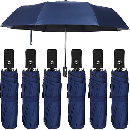 Jexine Windproof Travel Umbrella Compact Small - color: Navy Blue