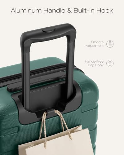 Coolife Luggage Set, Lightweight Durable Hardshell, 3 piece, Reed Green - color: Reed Green