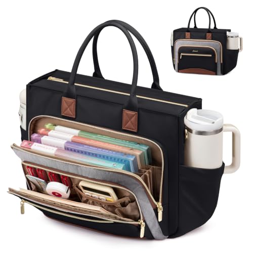 LOVEVOOK Work Tote Bags for Women,Laptop Teacher Bag With File Organizer - color: Gray-black-brown, size: 15.6 inch