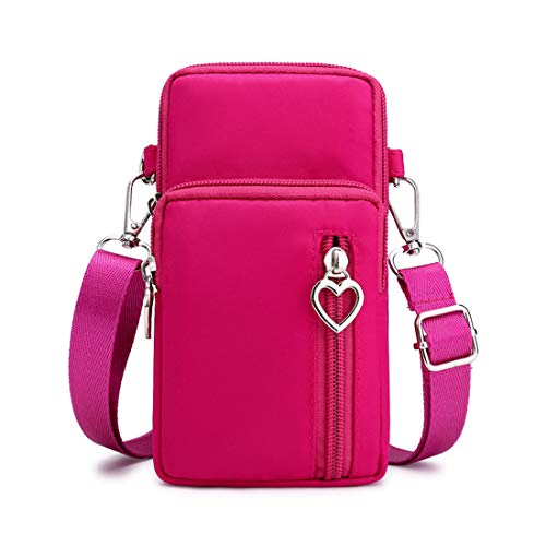 VINAIDA Small Crossbody Wallet Phone Bag Women Mini Crossbody Purse Cell Phone Shoulder Bag Mini Wallet Over Shoulder Strap - color: Red