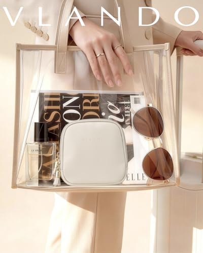 VLANDO Jewelry Travel Case with 2 Layers for Necklaces,Rings,Earrings - color: Cream White