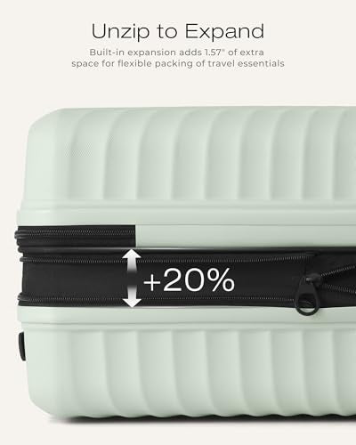 Coolife Luggage Carry-On, Lightweight PC Hardside Suitcase, 20-Inch, Black - color: Light Green, size: Carry-On 20-Inch
