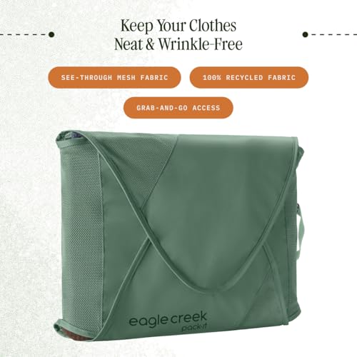Pack-It® Reveal Garment Folder Packing Cube XL | Travel Garment Bag with Compression Wings to Maximize Luggage Space, Convenient Top Handle, Quick Drying Material - color: Willow Green