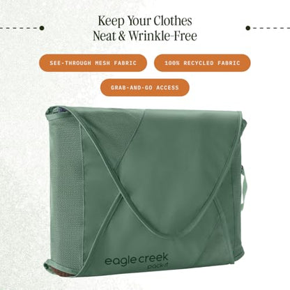 Pack-It® Reveal Garment Folder Packing Cube XL | Travel Garment Bag with Compression Wings to Maximize Luggage Space, Convenient Top Handle, Quick Drying Material - color: Willow Green