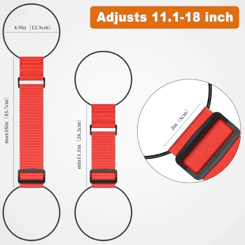 Mayski 4 Pack Adjustable Elastic Luggage Connector Straps for Suitcases - color: Red