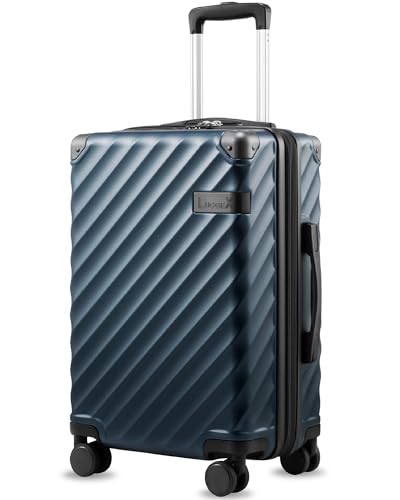 LUGGEX 20 Inch Carry On Luggage 22x14x9 Airline Approved, Navy - color: Navy, size: Carry-On 20-Inch