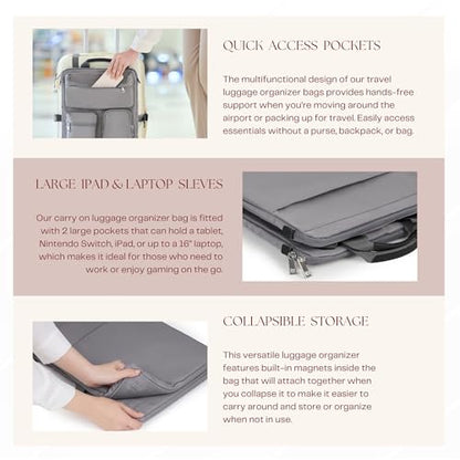 BAREFOOT CARIBOU Over Luggage Organizer for Carry On Bag Harness Dark Grey - color: Grey