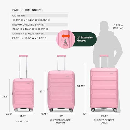 Traveler's Choice Pagosa Hardshell Expandable Luggage with Spinner Wheels, Pink, 30-Inch Large - color: Pink, size: 30-Inch Large