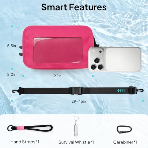 Waterproof Fanny Pack for Women & Men, Waterproof Belt Bag for Swimming - color: Pink