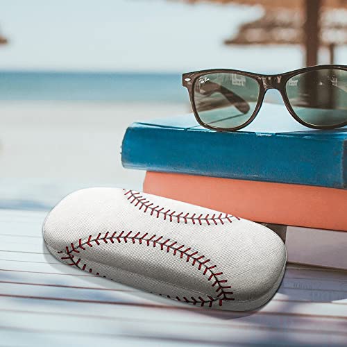 WIRESTER Hard Shell Eyeglasses Case, Clamshell Sunglasses Holder Protective Cover with Microfiber Cloth - color: Baseball