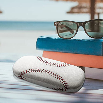 WIRESTER Hard Shell Eyeglasses Case, Clamshell Sunglasses Holder Protective Cover with Microfiber Cloth - color: Baseball