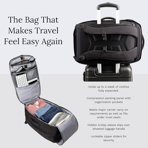 Knack Convertible Travel Duffel Backpack, 15.6-Inch Laptop, 24L-40L | Convertible backpack duffel expands from 24L to 40L with stowable straps and three carry modes for work, gym, and travel. - color: Midnight Black, style: Convertible Duffel