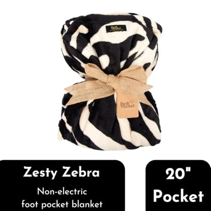PediPocket Original Patented 50" x 70" Zesty Zebra Blanket - color: Zesty Zebra