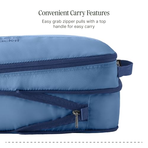 Eagle Creek Pack-It Reveal Expansion Cube - Adjustable Storage Expansion Cube for Travel - Durable Compression Zipper - Water-Resistant - Sustainable - Medium - Blue Dawn - color: Blue Dawn