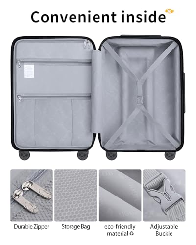 28 Inch Luggage with Spinner Wheels, Large Hard Shell Suitcase, Lightweight PP Luggages with TSA Lock, Checked-Large Suitcases 28-Inch, Black - color: 0-Black, size: Checked-Large 28-Inch