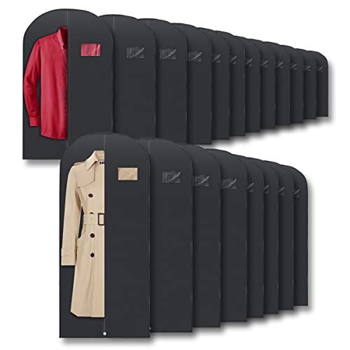 Plixio Black Garment Bags for Travel, Mixed Sizes – 20-Pack - size: Black - 20 Pack (Mixed Sizes)