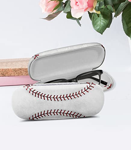 WIRESTER Hard Shell Eyeglasses Case, Clamshell Sunglasses Holder Protective Cover with Microfiber Cloth - color: Baseball