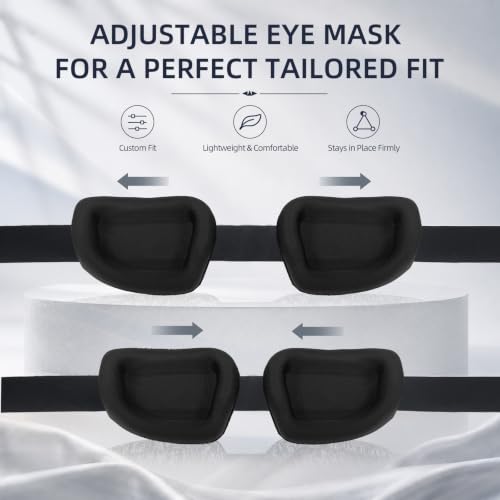 CLOZIA Sleep Mask for Men, 3D Deep Eye Cups Blackout Eye Mask - color: Black