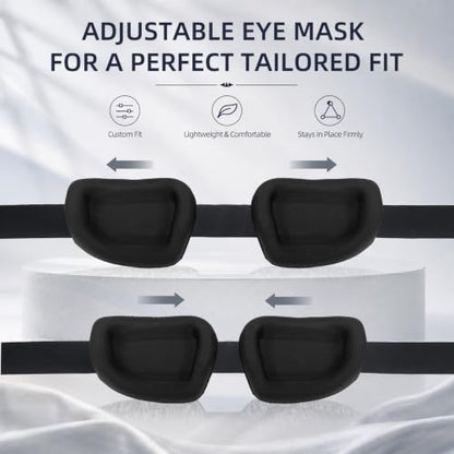 CLOZIA Sleep Mask for Men, 3D Deep Eye Cups Blackout Eye Mask - color: Black