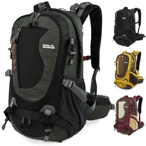 35L Water-resistant Hiking Backpack, Lightweight Backpack For Unisex (Grey) - color: Grey