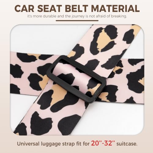 Veki Cross Luggage Straps, TSA Approved with Lock, Leopard Print, 1pc - color: Leopard Print