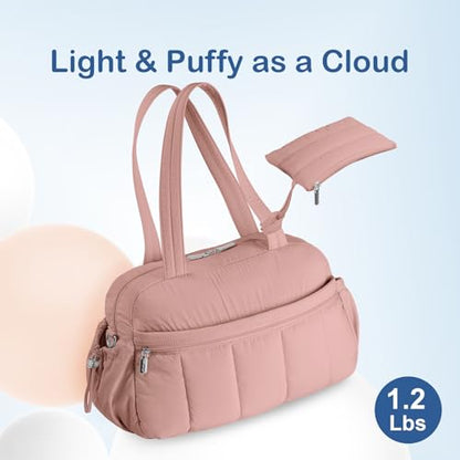 TOPDesign Travel Duffel Bag, Puffy Carry On Overnight, Gym Bag w/Wet Pocket - color: Dark Pink