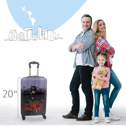Fast Forward Batman Black Luggage 20 Inches Hard-Sided Tween Spinner Carry-On Travel Trolley Rolling Suitcase for Kids - style: Batman 2