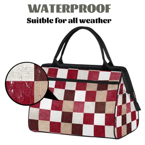 Plaid Overnight Weekender Bag for Men Women,Travel Duffel Bag A9 - color: C-09 Plaid