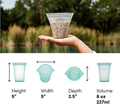 Zip Top Reusable Food Storage Bags | Small Cup [Lavender] | Silicone Meal Prep Container | Microwave, Dishwasher and Freezer Safe | Made in the USA - color: Lavender, size: Small Cup