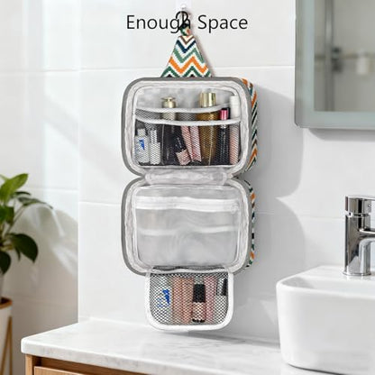 Travel Toiletry Bag with Hanging Hook (Fabric, Boho) - color: Boho, style: Fabric