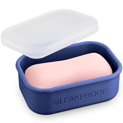 Quatish Compact Leakproof Travel Soap Case, Bar Soap Holder Travel, Blue - color: Blue, size: Regular
