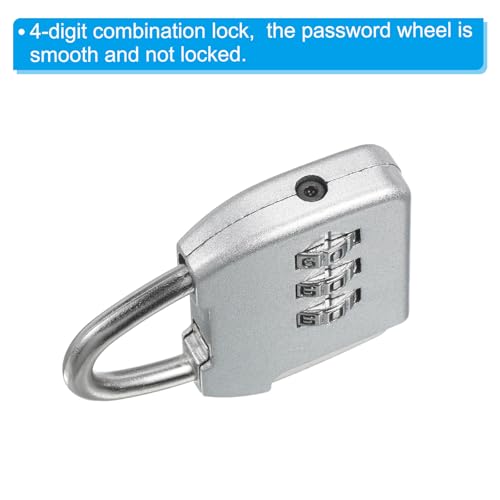 PATIKIL Security Steel Cable with 3 Digit Combination Lock, Travel Padlock 1.6Ft Coated Safety Wire Rope Double Loop for Luggage Suitcase Silver - color: Clear, Silver, size: 1.6Ft