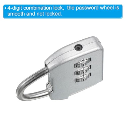 PATIKIL Security Steel Cable with 3 Digit Combination Lock, Travel Padlock 1.6Ft Coated Safety Wire Rope Double Loop for Luggage Suitcase Silver - color: Clear, Silver, size: 1.6Ft