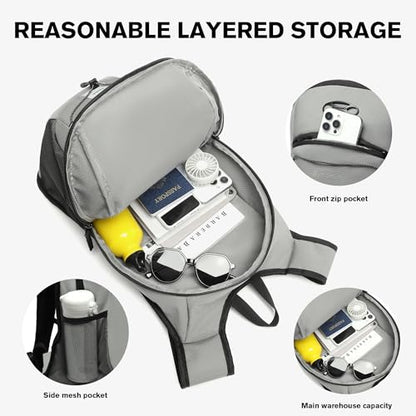 초경량 소프트 데이팩 15L/20L, 쿠션 처리된 통기성 뒷면 패널 백팩, 경량 휴대용 여행용 백팩, 회색., 데이팩 백팩 - color: 회색., size: 15L