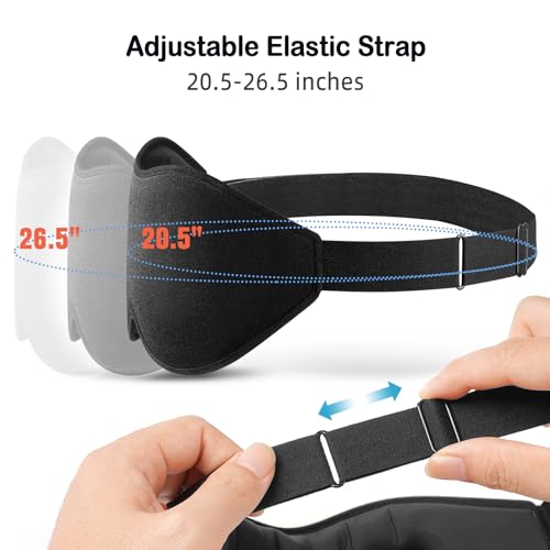 LitBear Sleep Mask for Side Sleeper Women Men, Eye Mask for Sleeping - color: Black
