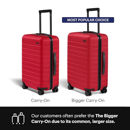 Away Bigger Carry-On Luggage, 23-Inch Lightweight Hardside Spinner Suitcase - color: Cherry Red