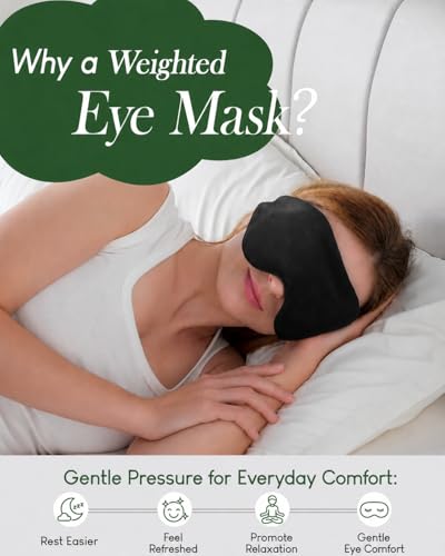 Sivio Weighted Eye Mask for Sleeping, Blackout Sleep Mask for Women & Men - color: Black
