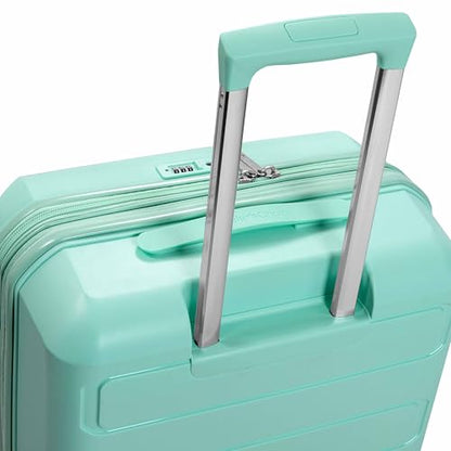 Traveler's Choice Pagosa Hardshell Expandable Luggage with Spinner Wheels, Mint, 2-Piece Set (22/27) - color: Mint, size: 2-Piece Set (22/27)