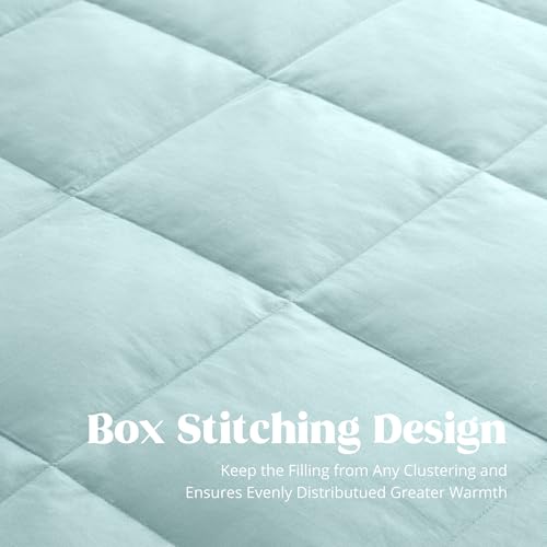 puredown® Blankets Queen Size - Soft Lightweight Down Blanket for Bed, Cozy Warm Luxury Bed Blanket with Satin Trim, Blue (90"X90") - color: 04 Blue, size: Full/Queen