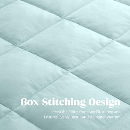 puredown® Blankets Queen Size - Soft Lightweight Down Blanket for Bed, Cozy Warm Luxury Bed Blanket with Satin Trim, Blue (90"X90") - color: 04 Blue, size: Full/Queen
