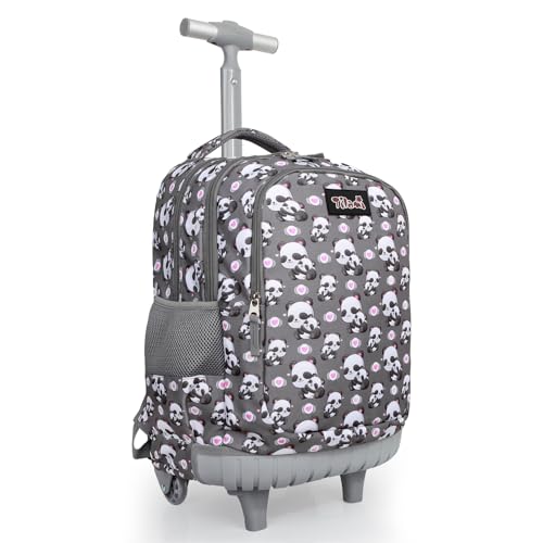 Tilami Rolling Backpack for Kids 18 Inch Wheeled Bookbag for Boys & Girls for School & Travel,Panda - color: Panda