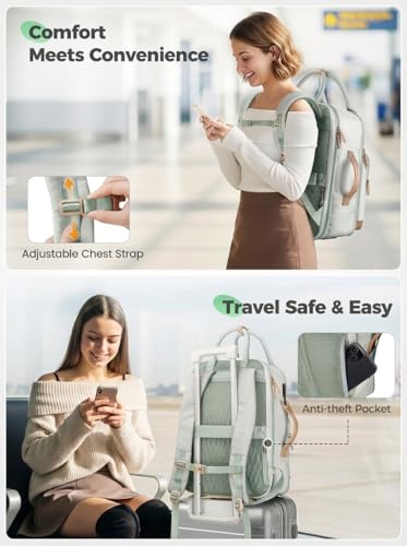 MATEIN HER 18x14x8 Personal Item Backpack with Detachable Shoe Compartment
