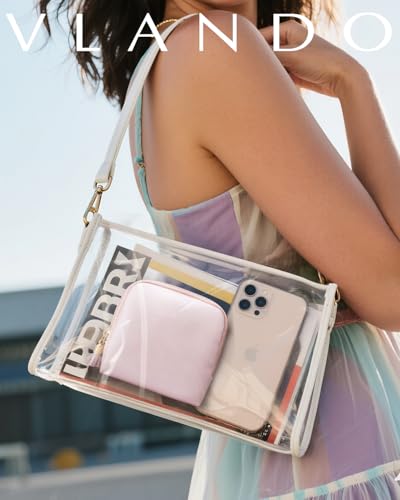 VLANDO Small Travel Jewelry Case,Velvet Pouch Bags with Zipper,Pearl Pink | Travel Essentials,PU Leather Organizer with 5 Divided Sections,Carry-On Totes,Gift for Birthday,Bride,Bridesmaid,Women,Girls - color: B.Pearl Pink