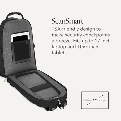 SwissGear Sion Softside Expandable Spinner Luggage Durable Lightweight Travel Suitcase, Black, 2-Piece Set (Carry-On/Backpack) - color: Black, size: 2-Piece Set (Carry-On/Backpack)