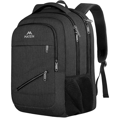 MATEIN Large Work Laptop Backpack, Computer College Commuter Bag 17 Inch - color: Black, size: 17 Inch