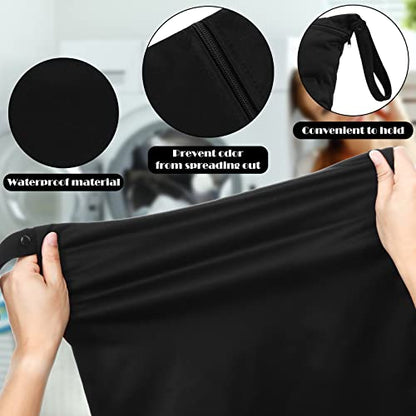 Shappy 2 Pack Wet Dry Bag Travel Laundry Waterproof,Solid Black Gray | Waterproof Polyester, Metal Zipper Closure, 15.75 x 19.69 Inch Capacity, Travel, Swimsuit, Gym and Cloth Diaper Storage - style: Solid Black Gray