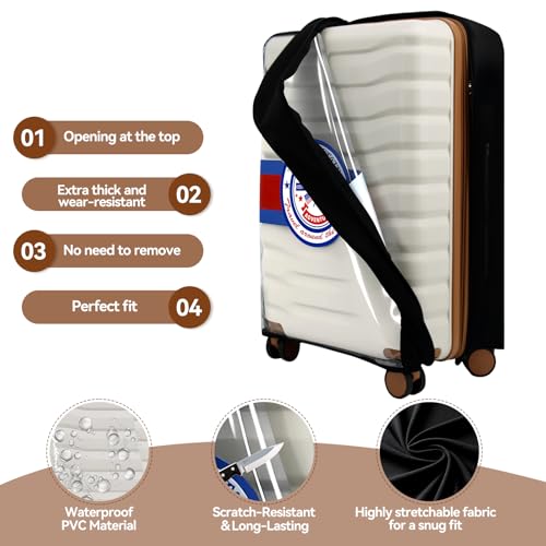 2 Pieces Clear PVC Suitcase Cover Protectors 20'' + 24'' - color: Badge-20/24 inches