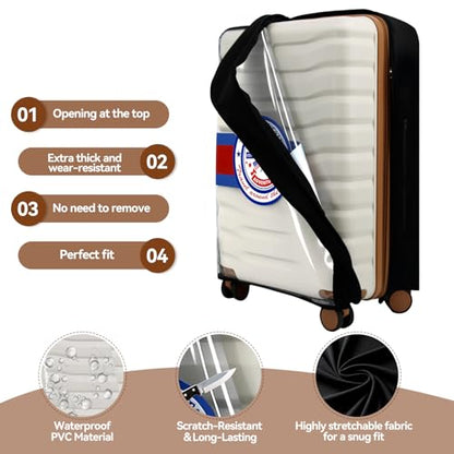 2 Pieces Clear PVC Suitcase Cover Protectors 20'' + 24'' - color: Badge-20/24 inches