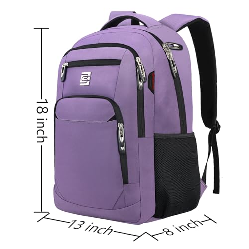 Volher Laptop Backpack,Business Travel Anti Theft Slim College Backpack - color: Purple, size: 15.6 Inch, style: Laptop
