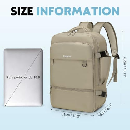 Travel Backpack,Carry on Flight Approved Daypack,Personal Item Bag - color: Khaki